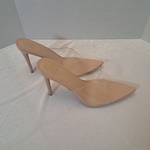 YYYXF women's beige and clear heels. Size 9.5